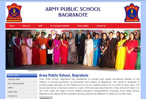 Army public School website designing 