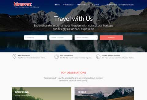 tour and travel website in sikkim