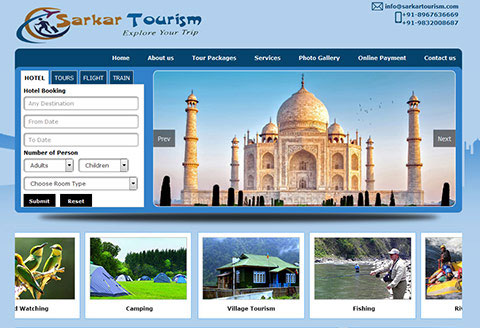 tour and travel website for sarkar tourism 