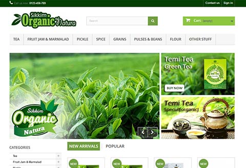 Ecommerce website designing for Sikkim Organic Nature