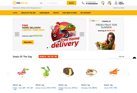 sildeal ecommerce website online grocery shop