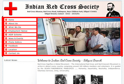 Website for red cross siliguri